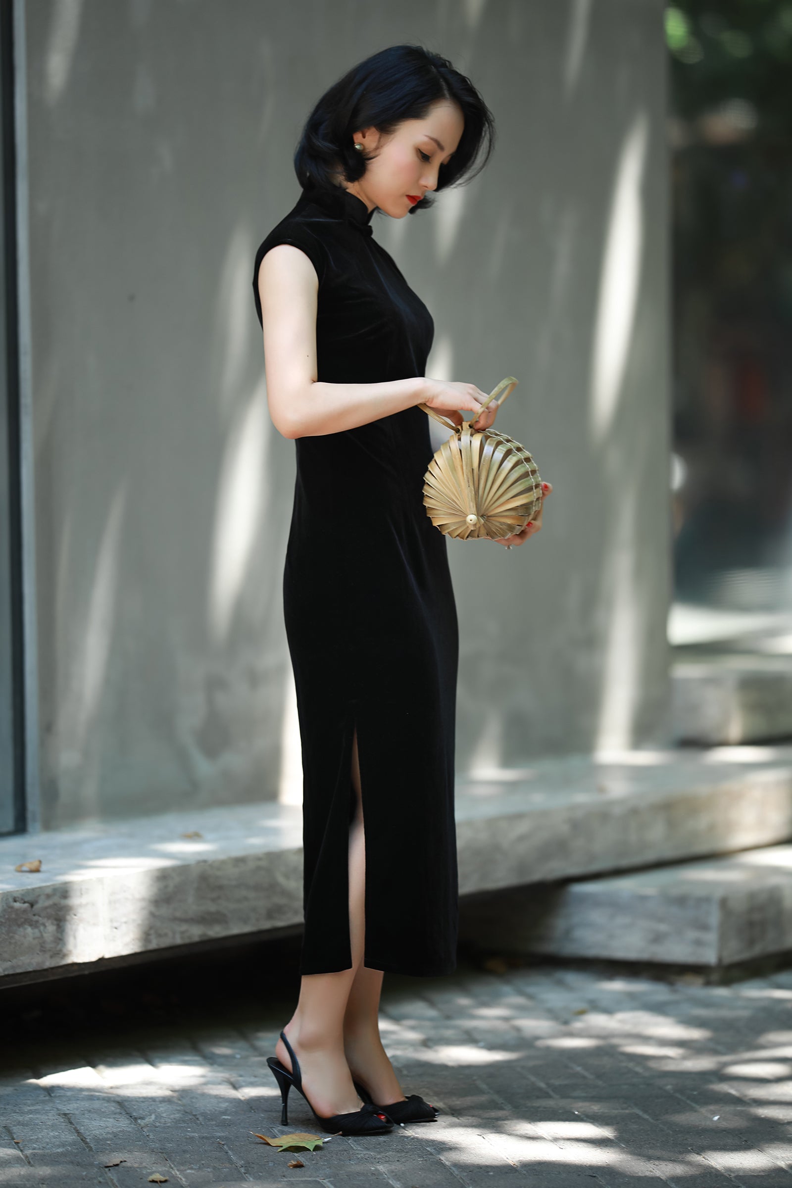 black qipao dress The Velvet Sleeveless Birthday Dress Ideas For Slight Strech ALWAYS ON Beden:44
